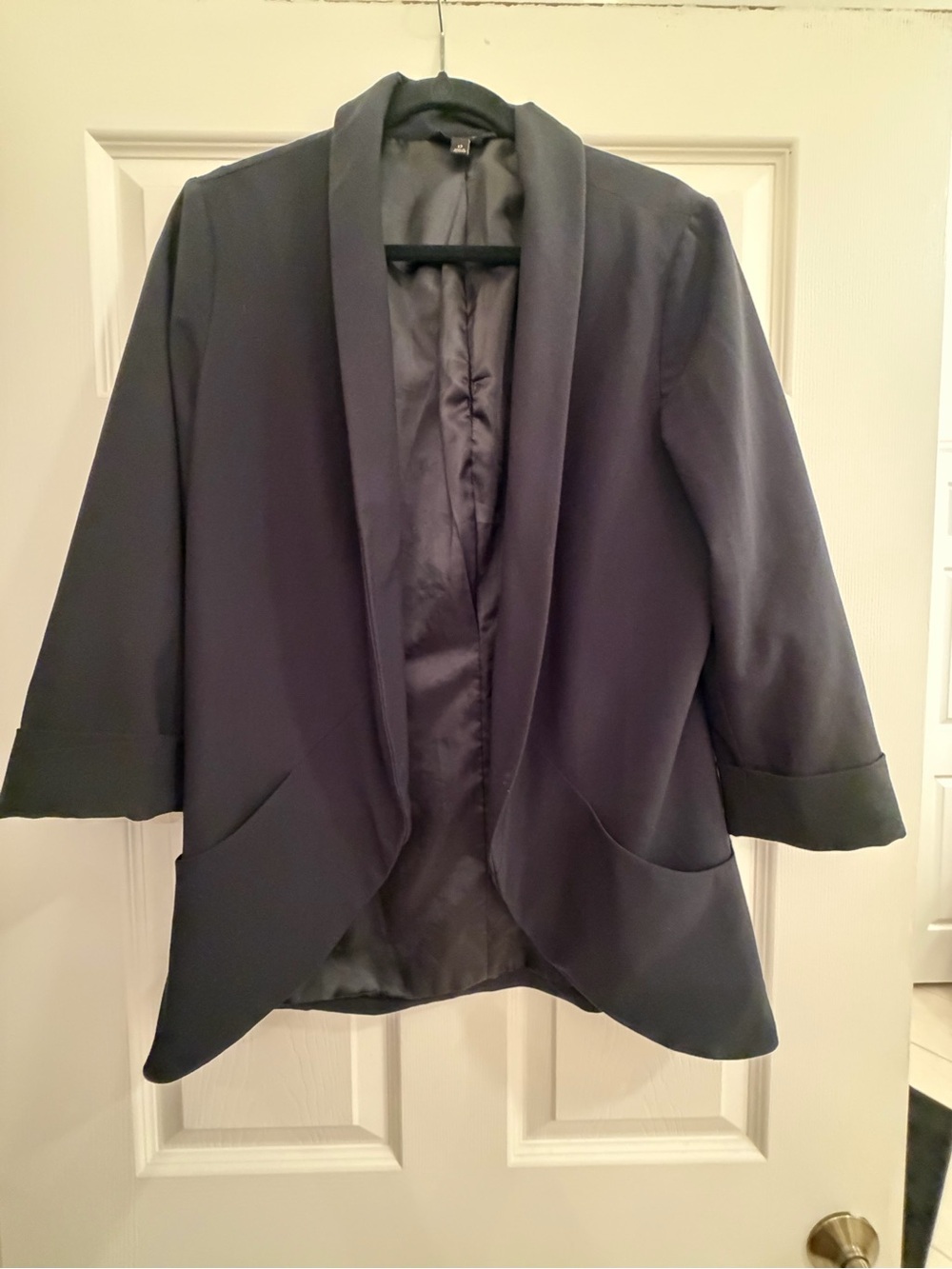 Banana Republic Black Open-Front Shawl Blazer